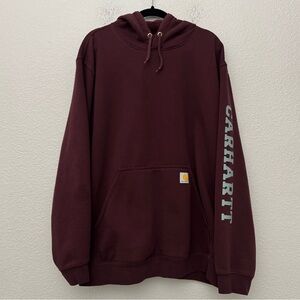 Carhartt Rain Defender Hoodie Sweatshirt Size 2XL Loose Fit 1989 Graphic Logo